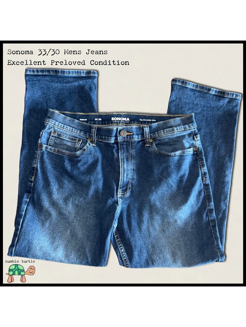 Sonoma Men's Jeans Size 33x30 Relaxed Fit Blue Denim | EUC